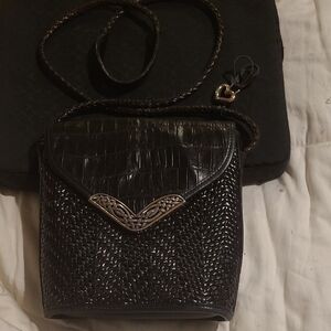 !!!Vintage 1995 BRIGHTON Black Croc Crossbody Bag!!!